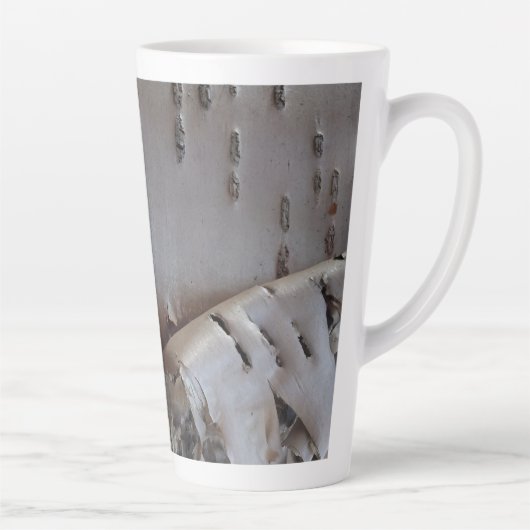Kronkelige Berkenschors Boom Rustiek Latte Mok (Rechts)