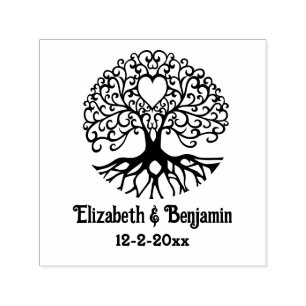 Kronkelige Boom des Levens Hart #2 Koppelnamen Dat Zelfinktende Stempel