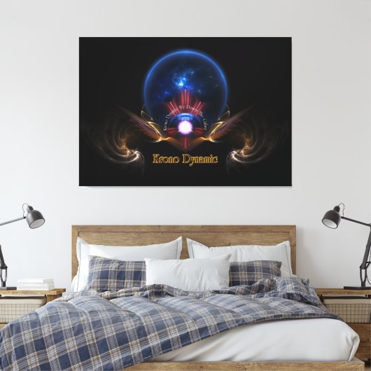Krono Dynamic Fantasy Fractal Art van Xzendor7 Canvas Afdruk (Insitu (Slaapkamer))
