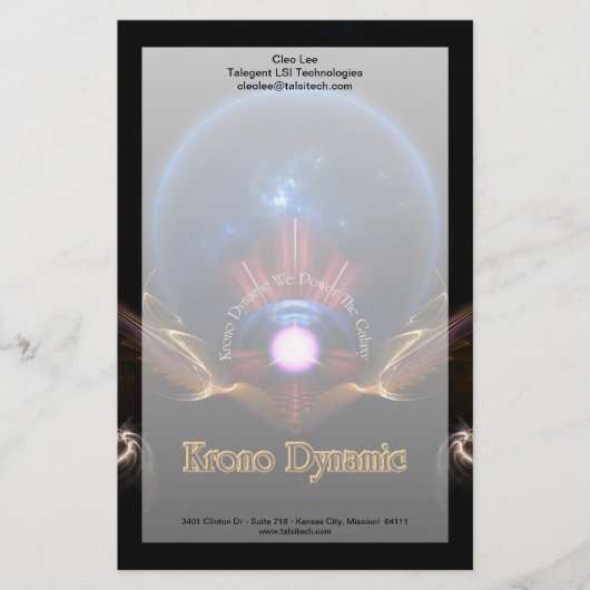 Krono Dynamic Fractal Art Stationery Briefpapier (Voorkant)