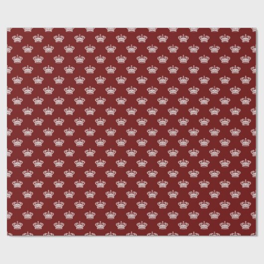 Kroon 01 - Wit op Ruby Red Cadeaupapier (Vlak)