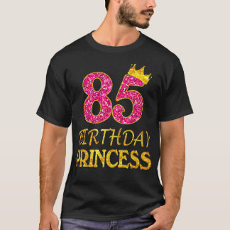 Kroon 85e Verjaardag Prinses Meisje 85 jaar oud T-shirt