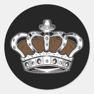 Kroon - Bruin Ronde Sticker
