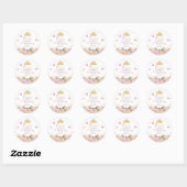 Kroon | Butterflies Floral Princess 1st Birthday Ronde Sticker (Vel)