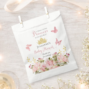 Kroon Butterflies Floral Princess Baby shower Bedankzakje