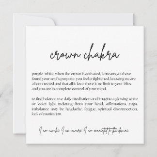 Kroon Chakra Kaart - (Eenvoudig, Elegant, Trouwen)