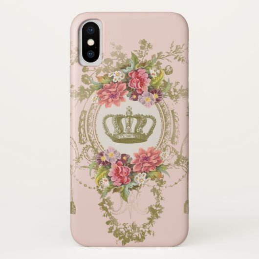Kroon en bloemen Case-Mate iPhone case (Achterkant)