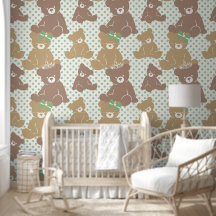 Kroon- en Boog Teddybeer-kinderkamer Sage Stippen