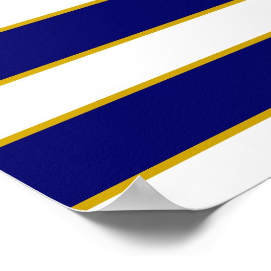 Kroon en Golden Anchor op blauw & wit Poster (Hoek)