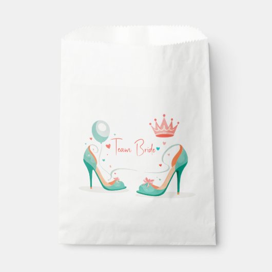 Kroon en hoge hakken – Glamoureus Pink & Mint Them Bedankzakje (Voorkant)