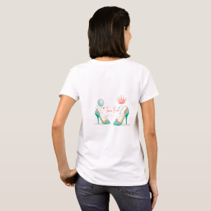 Kroon en Hoge Hakken – Glamoureuze Roze & Mint The T-shirt