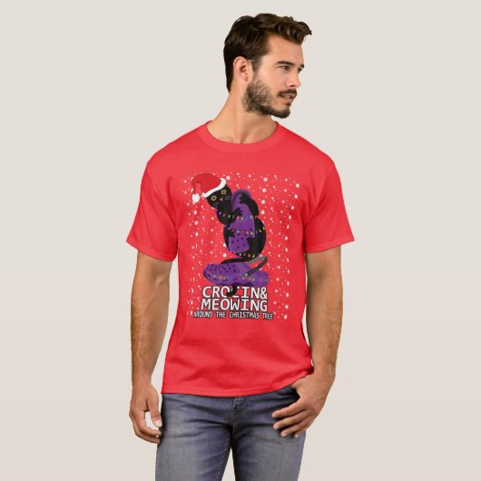 Kroon en medue rond de kerstboom t-shirt (Voorkant volledig)