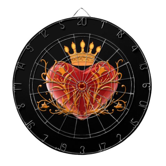 Kroon filigraan hart dart board dartbord (Voorkant)