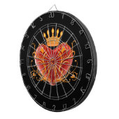 Kroon filigraan hart dart board dartbord (Voorkant Rechts)