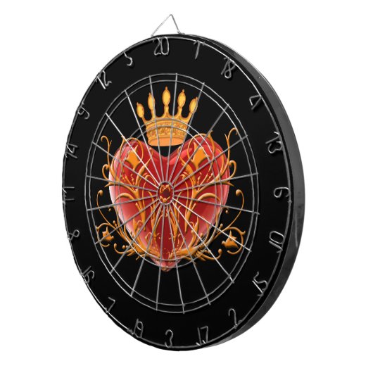 Kroon filigraan hart dart board dartbord (Voorkant Rechts)