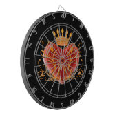 Kroon filigraan hart dart board dartbord (Voorkant Links)
