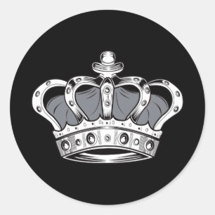 Kroon - grijs ronde sticker