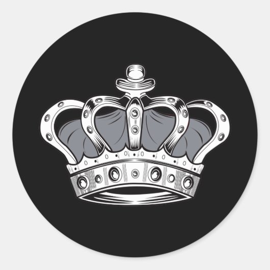 Kroon - grijs ronde sticker (Voorkant)