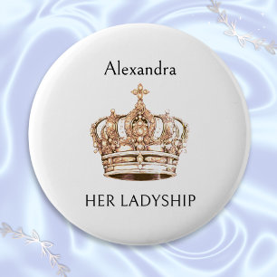 Kroon Humor Hare Majesteit Grappige Gepersonalisee Ronde Button 5,7 Cm