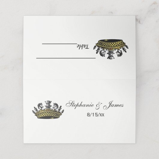  kroon met kleur van schaakstukken (Buitenkant ongevouwen)