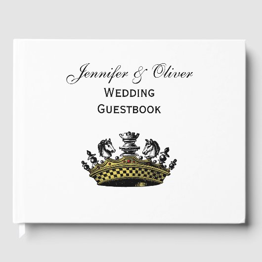  kroon met kleur van schaakstukken gastenboek (Voorkant)