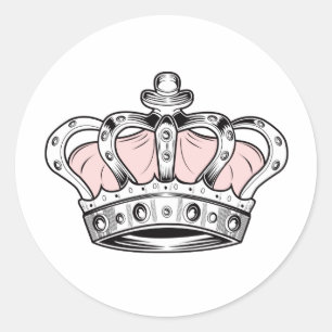 Kroon - PInk Ronde Sticker