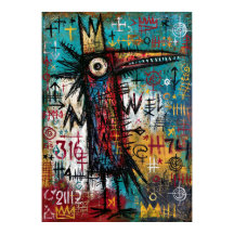 Kroon Raven Neo-Expressionistische Vogelkunst