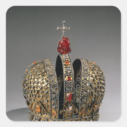 Kroon van de pers vierkante sticker (Voorkant)