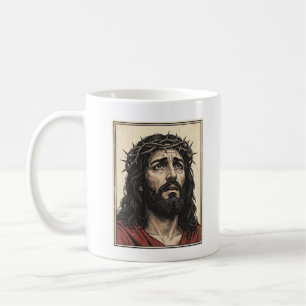 Kroon van doornen Vintage religieus portret vector Koffiemok