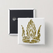 Kroon van Gondor Vierkante Button 5,1 Cm (Voorkant /achterkant)