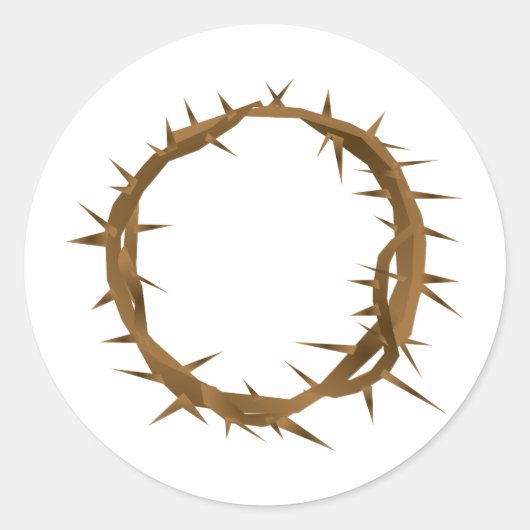 Kroon van Thornes Ronde Sticker (Voorkant)