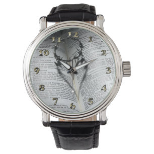 Kroon van Thorns Heart en Bijbel Horloge