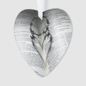 Kroon van Thorns Heart en Bijbel Ornament (voorkant)
