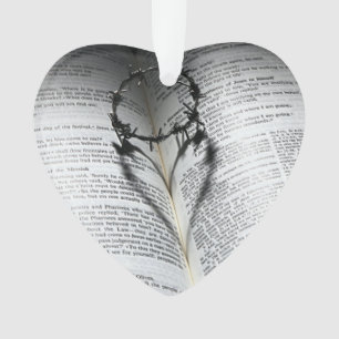 Kroon van Thorns Heart en Bijbel Ornament
