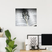 Kroon van Thorns Heart en Bijbel Poster (Thuiskantoor)