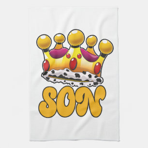 Kroon van zoon koning theedoek