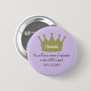 Kroonbijbelvers Christelijk geloofslicht Paarse Ronde Button 5,7 Cm