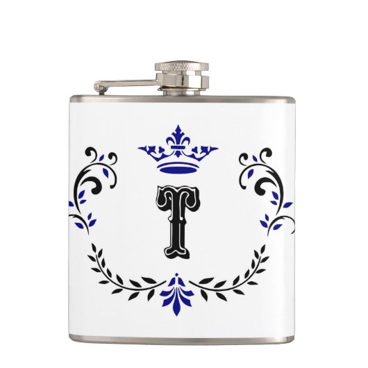 kroonboulevonmonogram "T" Heupfles (Voorkant)