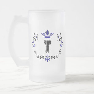 kroonboulevonmonogram "T" Matglas Bierpul