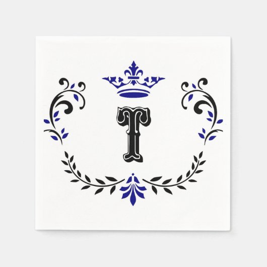 kroonboulevonmonogram "T" Servetten (Voorkant)
