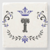 kroonboulevonmonogram "T" Stenen Onderzetter (Voorkant)