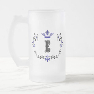 kroonboulevormmonogram "E" Matglas Bierpul