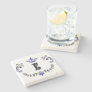 kroonboulevormmonogram "E" Stenen Onderzetter