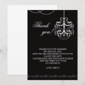 Kroonluchter Bedankkaart Wit Zwart (Voorkant / Achterkant)