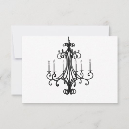 kroonluchter bruiloft reactie Kaart (Achterkant)