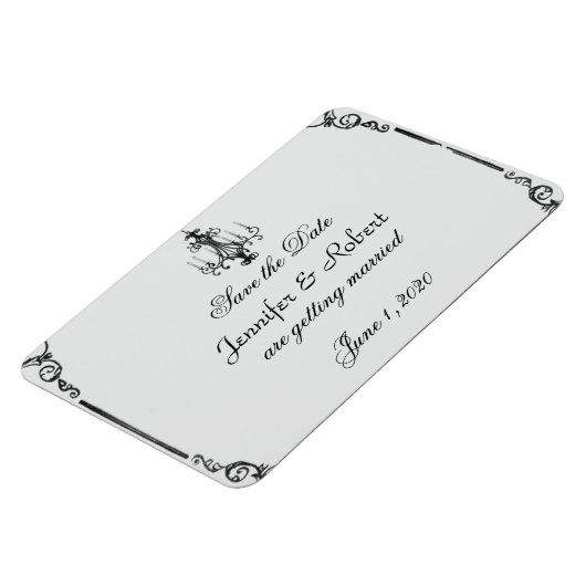  kroonluchter bruiloft Save the Date Magneet (Linkerzijde)