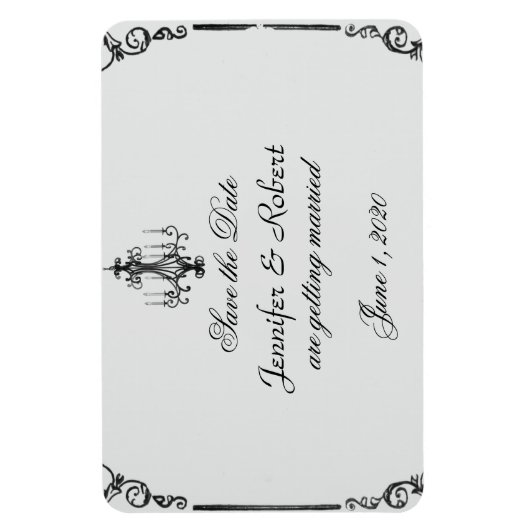  kroonluchter bruiloft Save the Date Magneet (Verticaal)