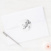 Kroonluchter Monogram Bruiloft Sticker (Envelop)