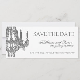 Kroonluchter Save the Date Trouw Uitnodiging