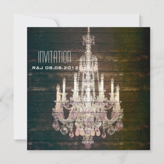 Kroonluchter van ruw hout voor in een schuur voor kaart (Voorkant)